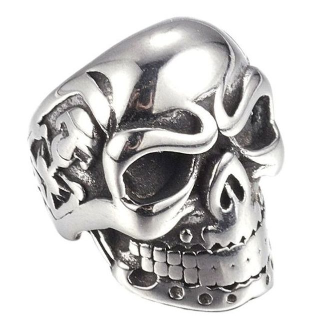 Hovedbilde Skalleanheng til paracord/lær – perle i SUS304 rustfritt stål 